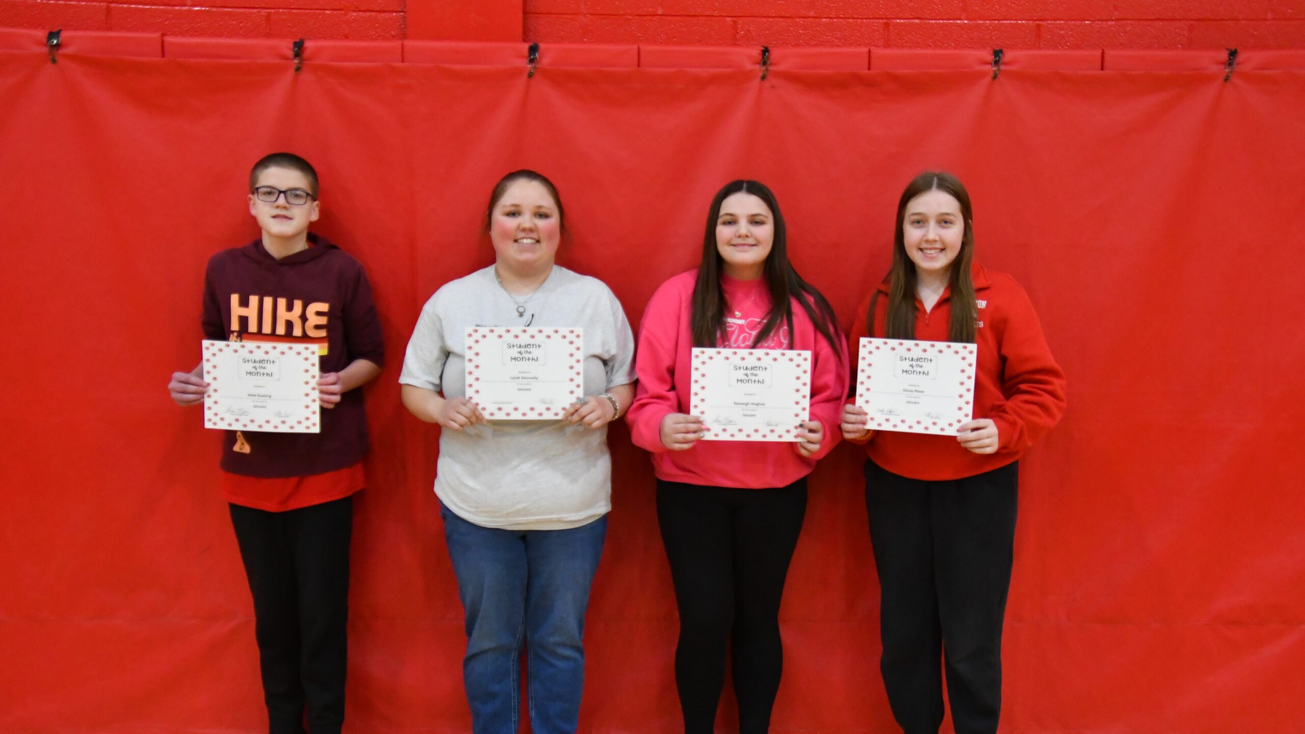High School and Junior High Students of the Month